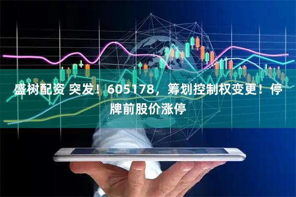 盛树配资 突发！605178，筹划控制权变更！停牌前股价涨停