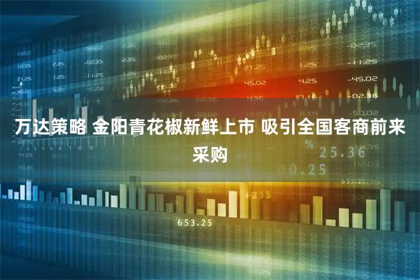 万达策略 金阳青花椒新鲜上市 吸引全国客商前来采购